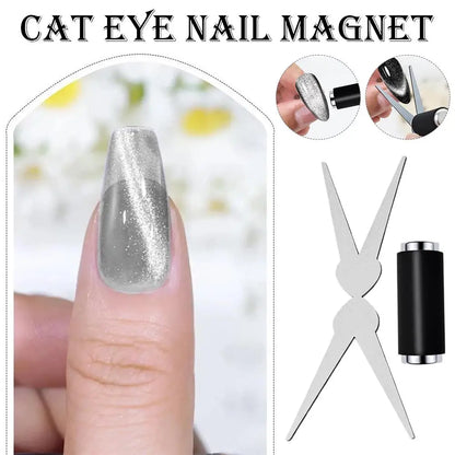 Double-head French Nail Art Magnet Set Cat Eye Magnetic Rod Combination Nail Art DIY V-Shaped Effect Gel Nail Polish Magnet Beauty Trend Shop