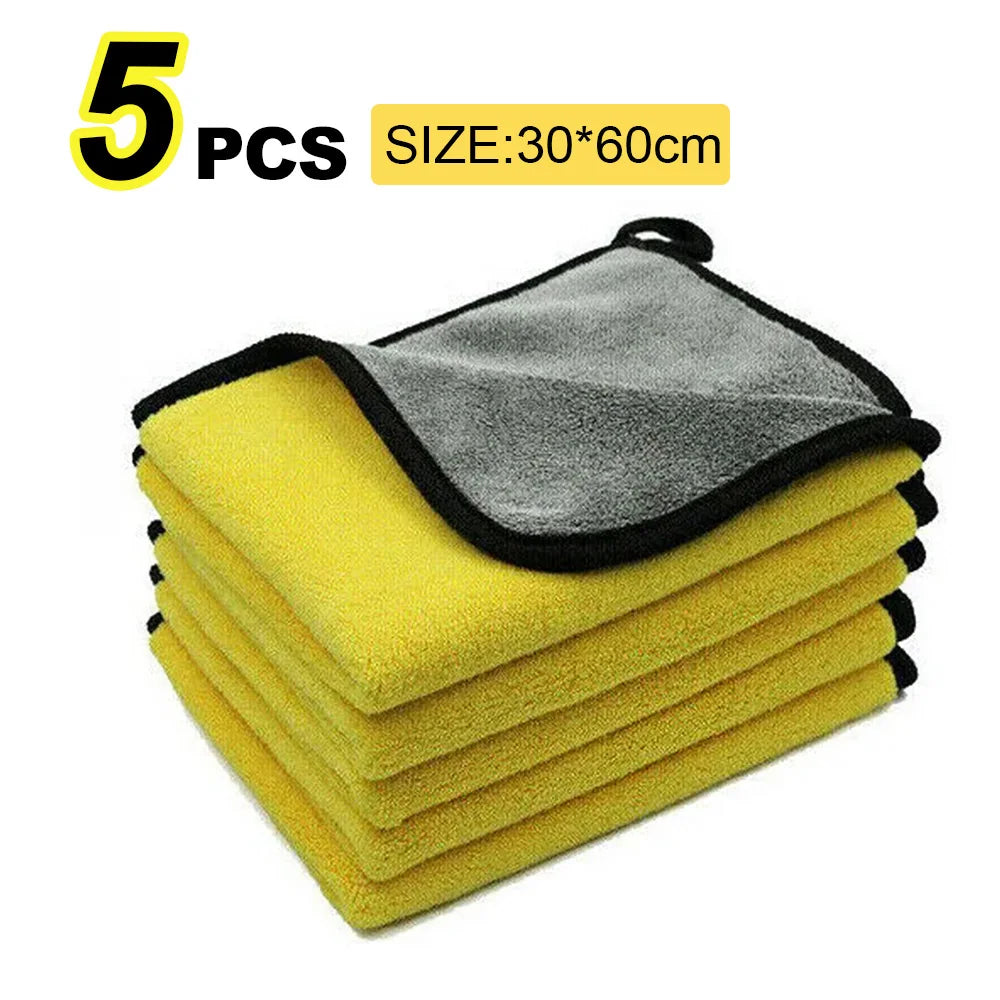 Car Wash Microfiber Towel 30x30/60CM Car Cleaning Drying Cloth Hemming Car Care Cloth Detailing Car Wash Towel Beauty Fashion