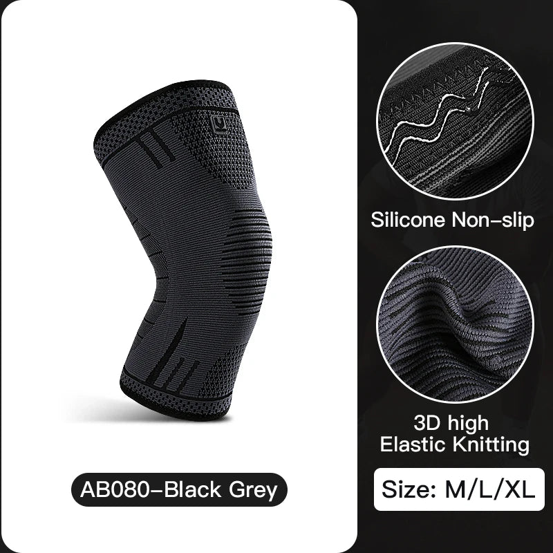 1 Pcs Compression Knee Support Sleeve Elastic Breathable Knee Pads Brace Springs Gym Sports Protector Basketball Volleyball Run Beauty World Shop