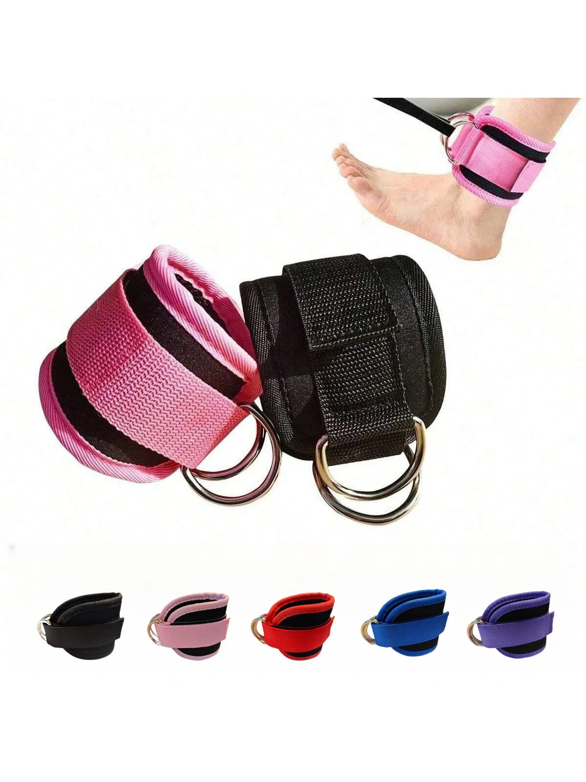 Fitness Ankle Straps Adjustable D-Ring Support Cuffs Gym Leg Strength Workouts Pulley With Buckle Sports Guard Safety Abductors Beauty World Shop