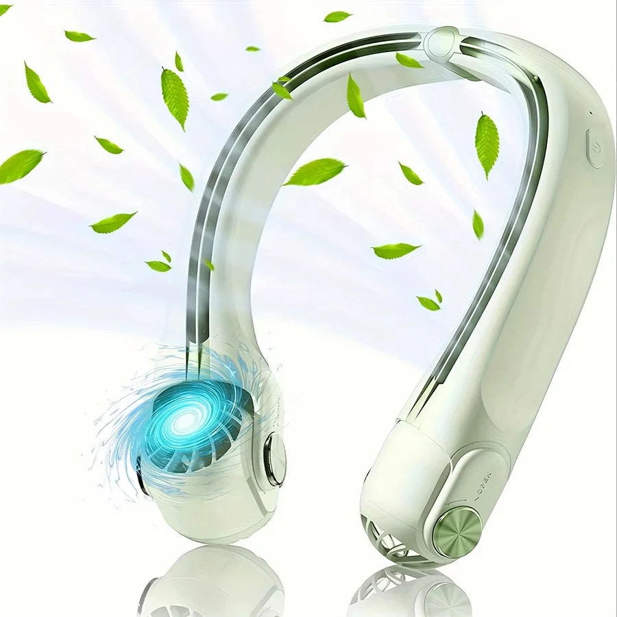 Portable Neck Hanging Fan With Usb Charging Adjustable Bladeless Turbofan Bladeless Student Dormitory Home Outdoor Cooling Beauty World Shop