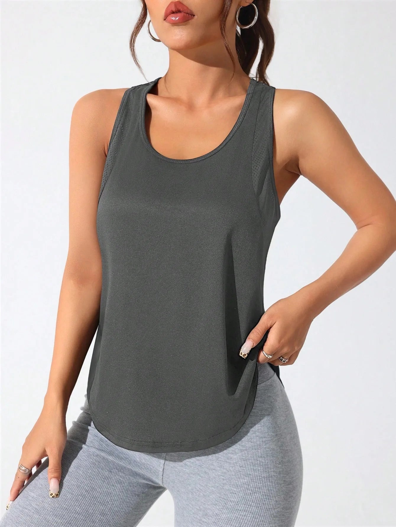 Women's running vest, special letter style, loose long top vest, a good choice for yoga running Beauty World Shop