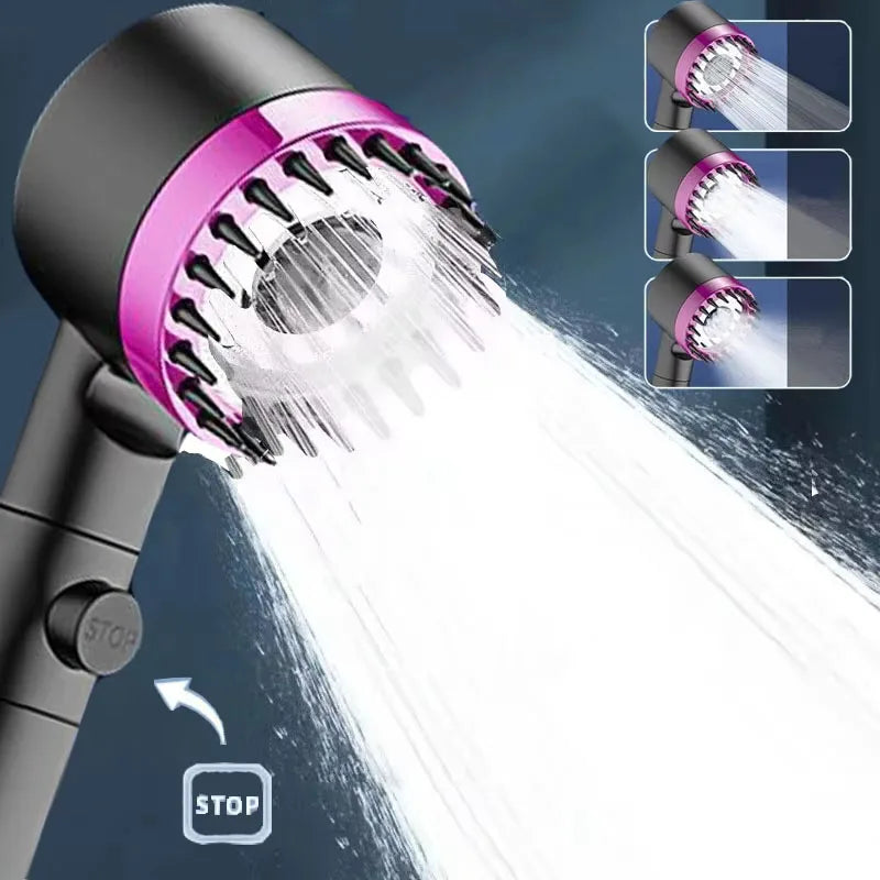 Shower head Shower Filter with Four Modes Bathroom Accessories Head Massage Shower Accessories Shower Knobs Home Furnishings Beauty World Shop