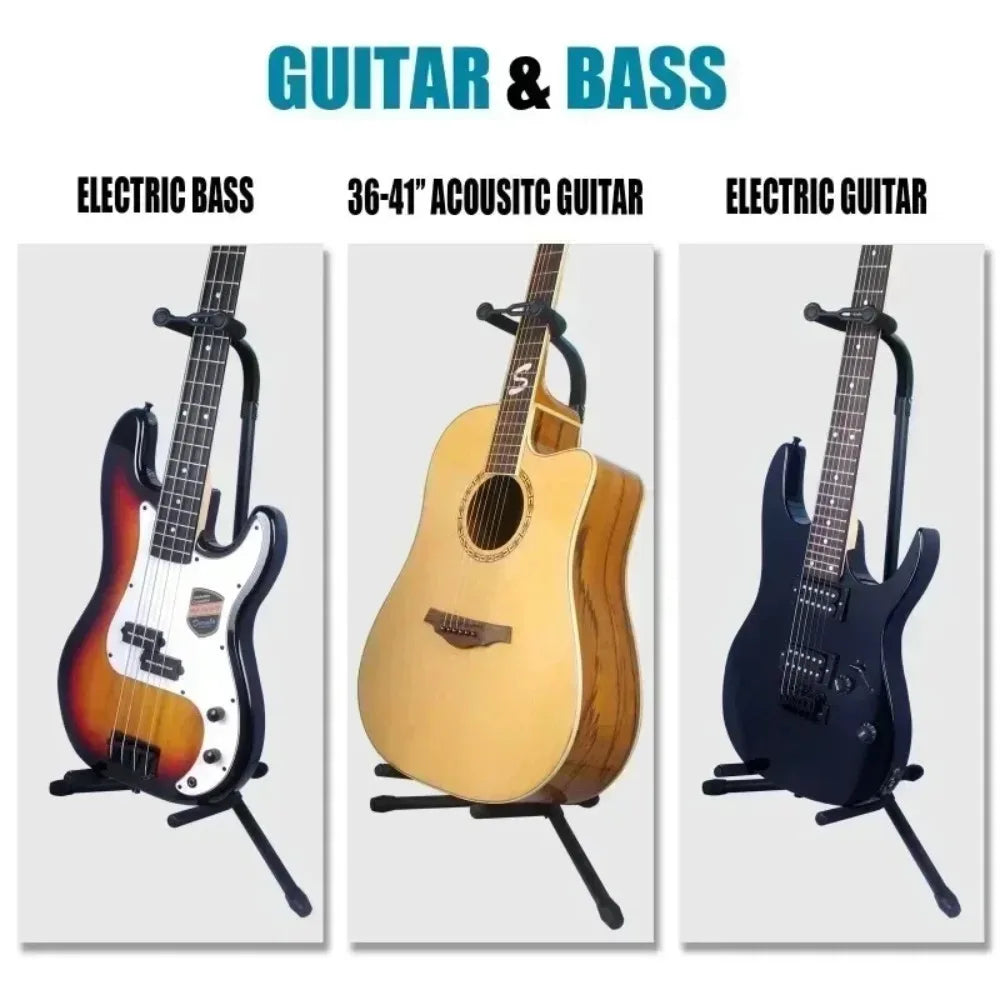 Folding Adjustable Instrument Stand Guitar Rack Instrument Display Stand Bass, Acoustic, Classical, and Electric Guitar Support Beauty World Shop