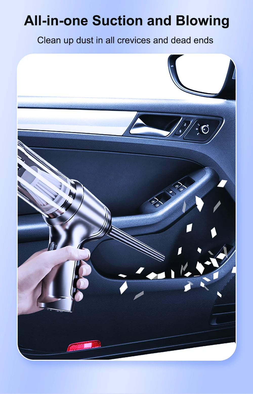 Car Vacuum Cleaner Wireless Portable Vacuum Cleaner 95000PA Strong Suction Handheld Mini Cleaner High Power Blower for Car Home Beauty World Shop