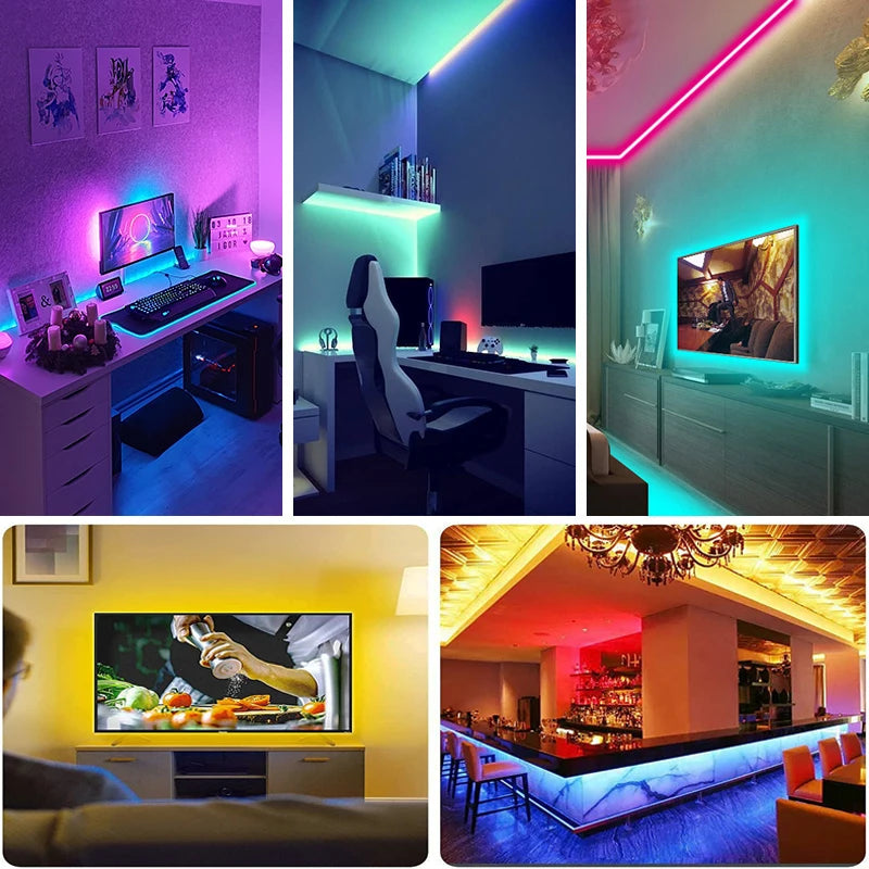 Led Strip Lights with 44 Key Remote Control 1m 5m 10m 20m RGB Tape Led Wall Room for Home Bedroom Party Decor TV Backlight Beauty World Shop