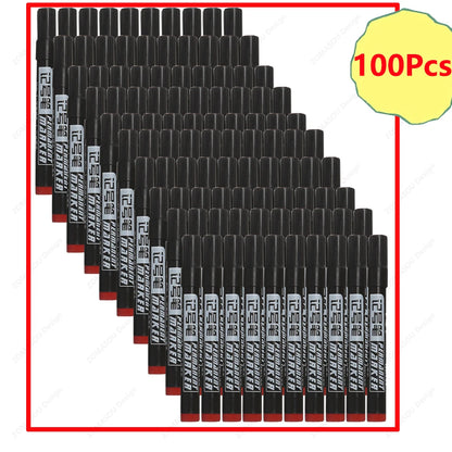 1-100Pcs Waterproof Oil-based Marker Pen Quick Dry Black Blue Red Ink Permanent for Metal Glass Stationery Art School Supply Beauty World Shop