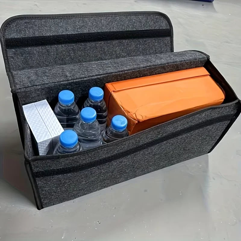 1pc Car Storage Felt Box For Dark Gray Anti Slip Storage Tools Towels Car Accessories Universal Foldable High-Quality Felt Box Beauty World Shop