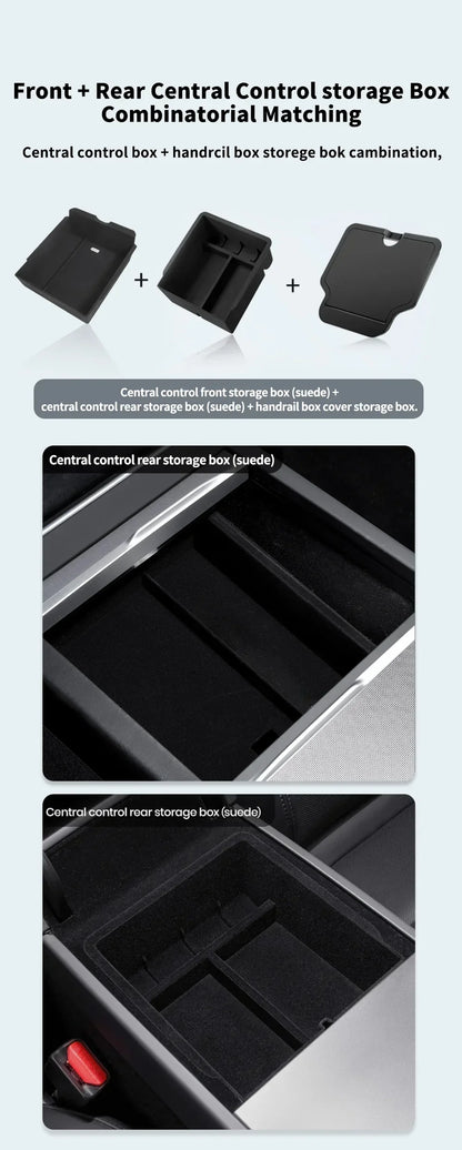 For Tesla Model 3 Y Highland Juniper 2026 Center Armrest Hidden Storage Box Cup Holder Console Organizer Box Accessories Beauty World Shop
