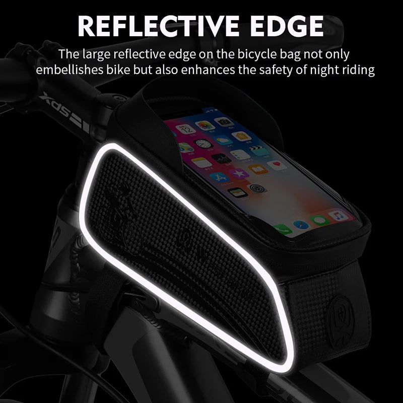 WEST BIKING Bicycle Bag Cycling Top Front Tube Frame Bag Waterproof 6.5 Inches Phone Case Storage Touch Screen MTB Road Bike Bag Beauty World Shop