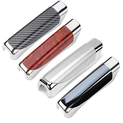 Universal Car Handbrake Grip Protect Cover Styling Wooden Carbon Fiber Decor High Quality ABS Smooth SUV Interior Accessory Beauty World Shop