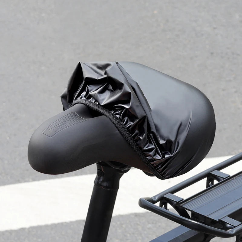 1Pc Portable Bicycle Cushion Cover Waterproof Bike Seat Rain Cover High Quality Ultralight Elastic Seat Cover 23x25cm Black Beauty World Shop