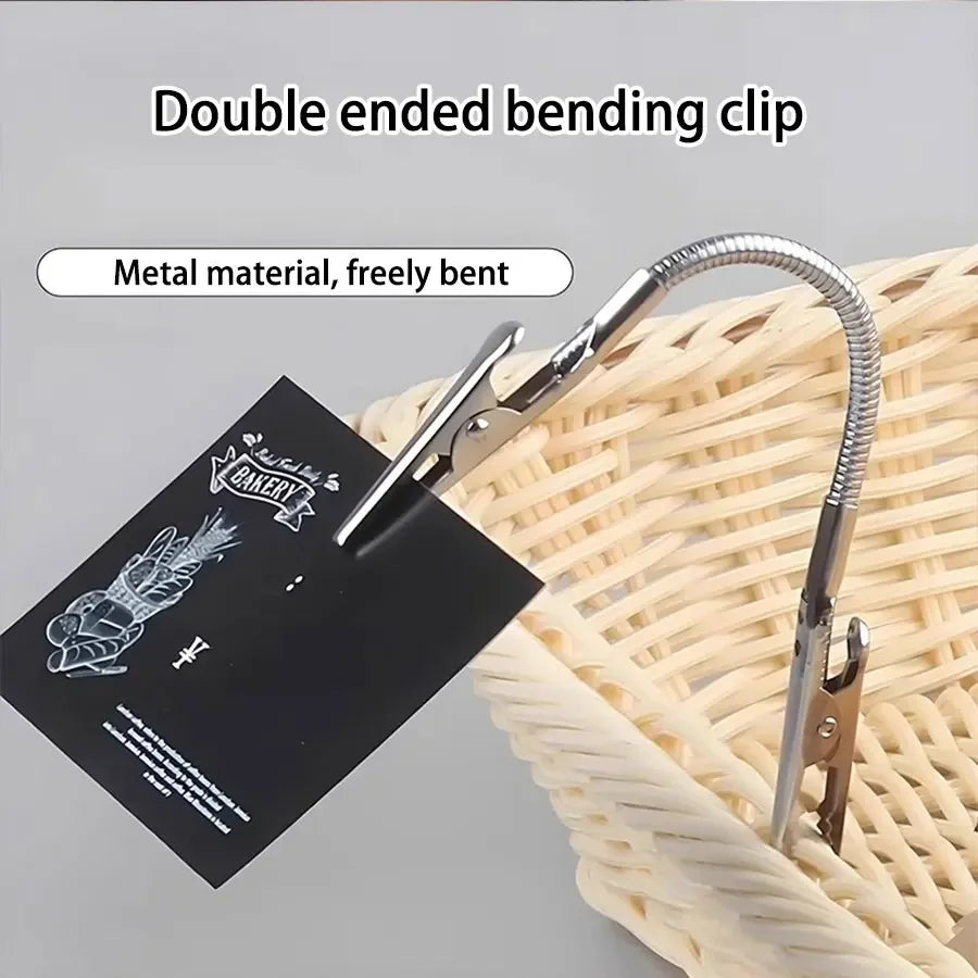 1/2/3pcs, double headed metal clip, crocodile mosquito coil clip, bendable advertising label clip, clip for Aromatic metal clip Beauty Trend Shop