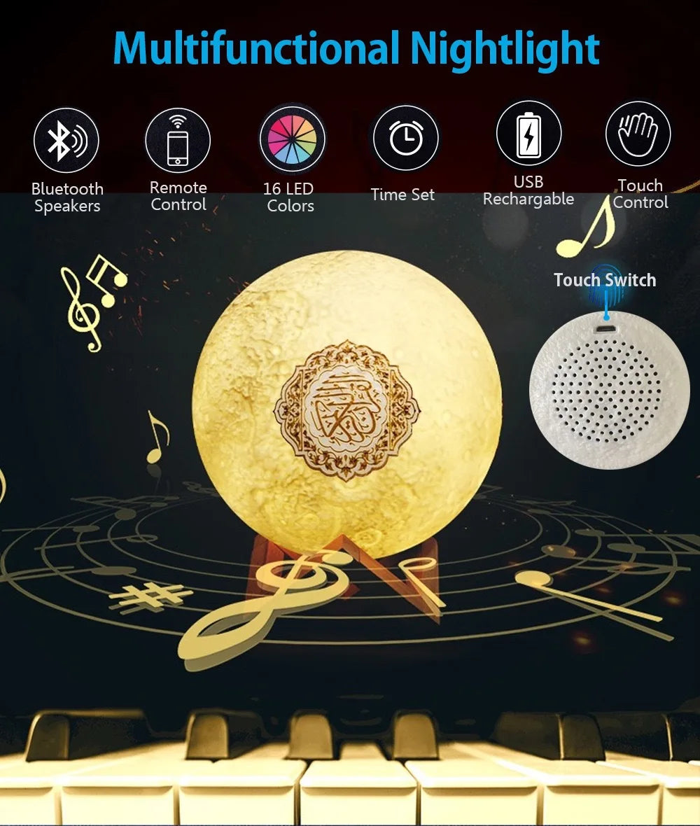 Holy Mini Bright Muslim Night Light Quran Lamp Box Koran Gift Azan Wireless Bluetooth Speaker Sound Portable Blutooth Music Home
