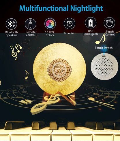 Holy Mini Bright Muslim Night Light Quran Lamp Box Koran Gift Azan Wireless Bluetooth Speaker Sound Portable Blutooth Music Home