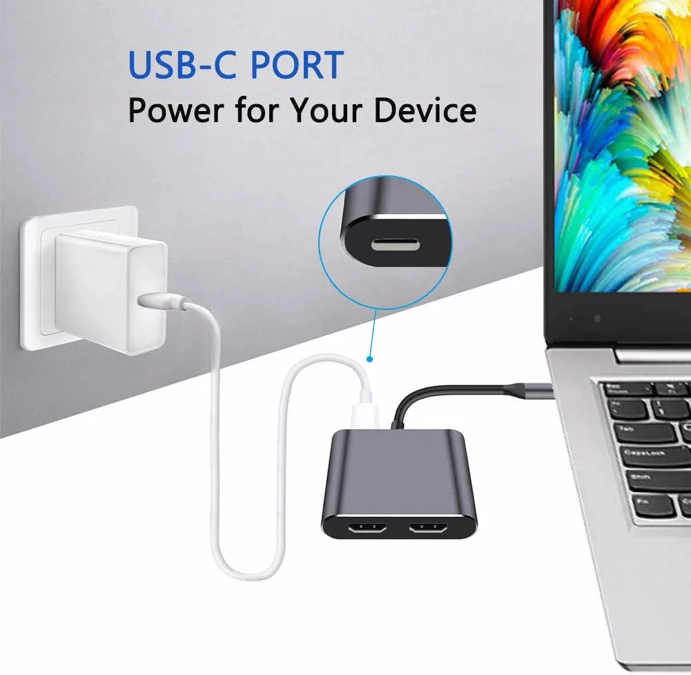 4k Uhd Display Usb C Thunderbolt3 Dual HdTV Extend 2 Monitors Usb 3.0 Hub Type-C Dock Pd Fast Charging For Macbook Pro Air Beauty World Shop