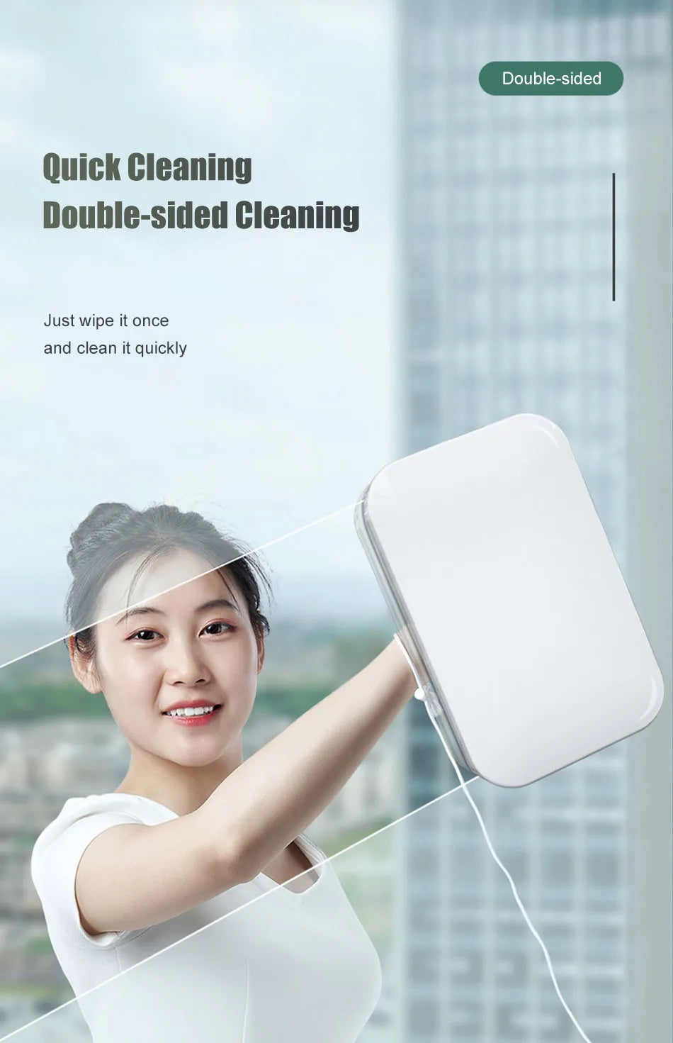 NEW Magnetic Window Cleaner Brush Double-Side Automatic Water Discharge Wiper Glass Window Brush Cleaning Household Tools Beauty World Shop