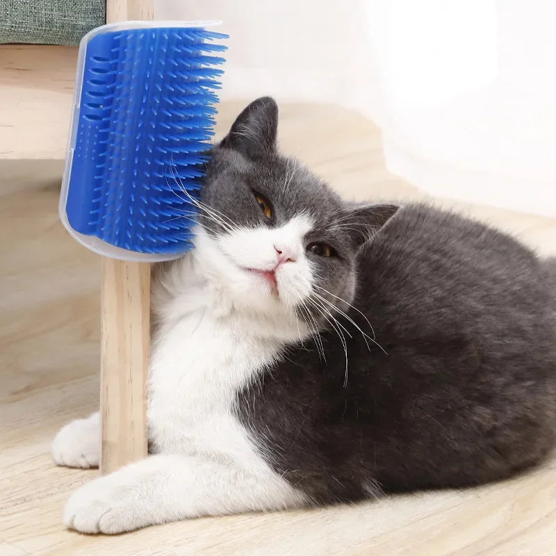 Cat Corner Brush Comb Massager for Cat Arch Plastic Scratcher Remove Hair Comb Grooming with Catnip Cat Self Cleaning Cat Supply Beauty World Shop