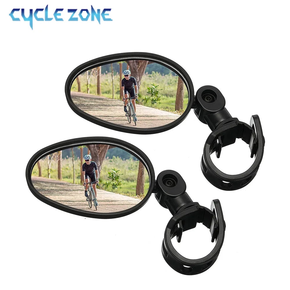 2PCS Bicycle Rearview Mirror 360 Degree Adjustable Rotatable Universal Cycling Handlebar Rear View Mirrors for MTB Road Bike Beauty World Shop