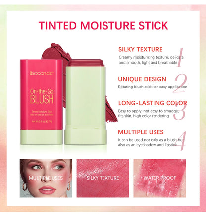 Make Up Functional Blush Stick Easy Color Rouge Blusher Cream Waterproof High Color Rendering Brightening Skin Tone Hot Beauty World Shop