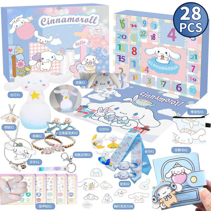 Cute Kuromi Cinnamoroll Melody Christmas Advent Calendar Kawaii Random Figure Ornament Anime Cartoon Keychain Kids Toy Gift Beauty World Shop