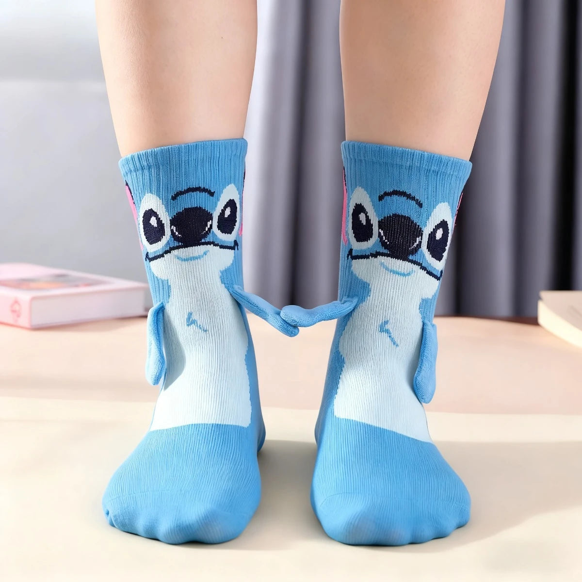 Disney Stitch Crew Socks Kawaii Soft Cotton Blend for Adults Kids Daily Wear Christmas Birthday Gift Beauty World Shop