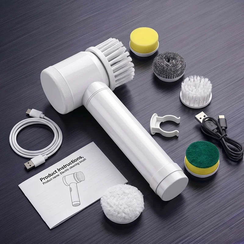 Household CordLess Electric Cleaning Brush Kitchen Gadgets Hair Brushes Bathroom Broom Toilet Mops Multifunctional Spin Scrubber Beauty World Shop
