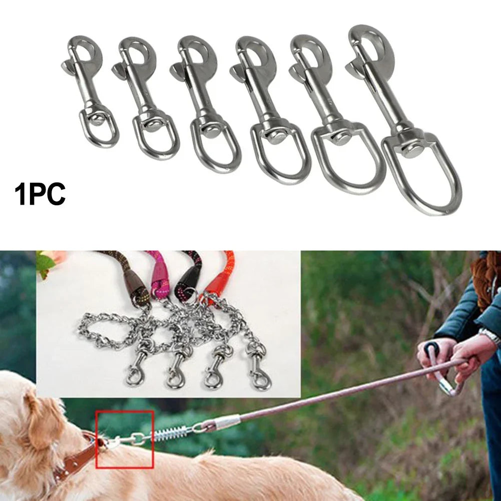 1PCS 316 Stainless Steel Diving Swivel Bolt Snap Spring Hook Clip For Scuba Diving Pet Leash Flag Stainless Steel Oval Swivel Beauty World Shop