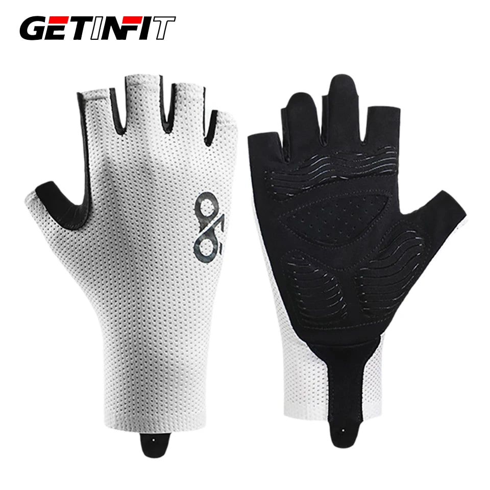 GETINFIT Riding Gloves Mesh Breathable Anti-slip Shock-absorbing Half-finger Gloves Outdoor Sports Fitness Mountaineering Riding Beauty World Shop
