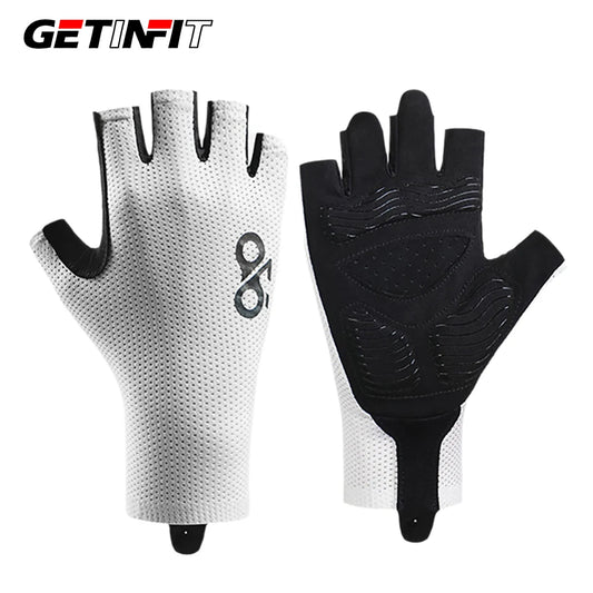 GETINFIT Riding Gloves Mesh Breathable Anti-slip Shock-absorbing Half-finger Gloves Outdoor Sports Fitness Mountaineering Riding Beauty World Shop