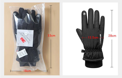 Thermal Winter Cycling Ski Gloves Outdoor Sports Running Motorcycle Touch Screen Fleece Gloves Non-slip Warm Full Fingers Gloves Beauty World Shop