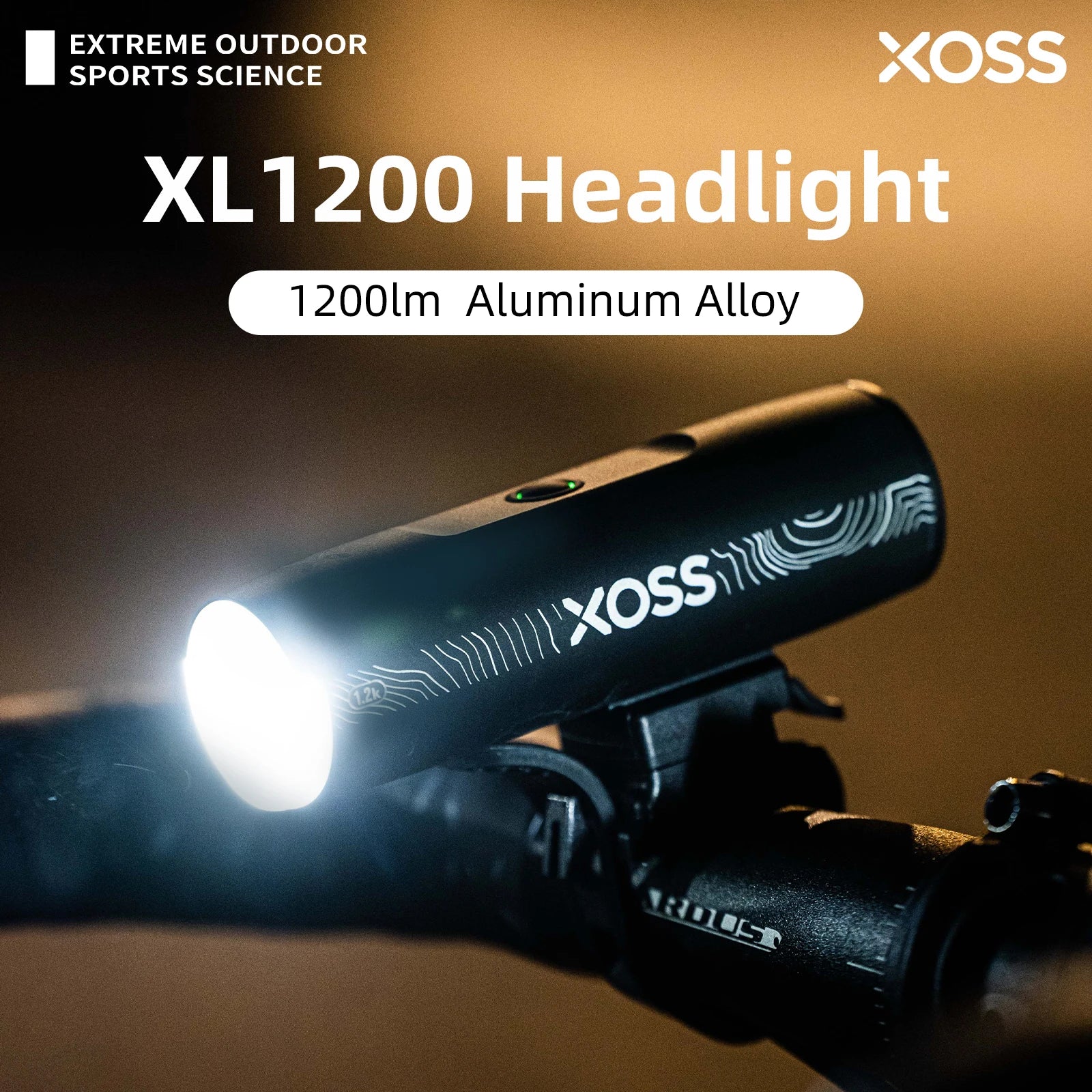 XOSS 200-3000 Lm Bike Light XL1200 Headlight Waterproof Rechargeable Front Lamp Bicycle Light Aluminum Ultralight Flashlight Beauty World Shop