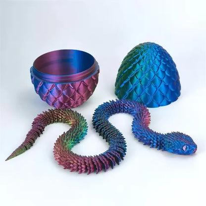 4pcs/set 3D printed snake surprise egg decoration, flexible joints, the best gift for 3D printing enthusiasts Beauty World Shop