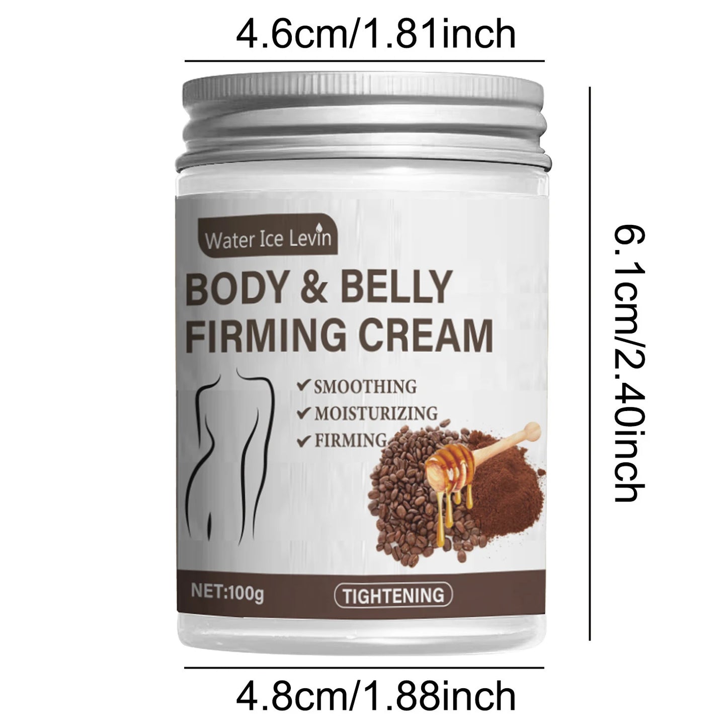 Caffeine Collagen Firming Cream - 100g Contains Caffeine and Coconut Oil, Rich in Vitamin E, Unscented, Tightens and Lifts the Abdomen, Thighs, Buttocks, Arms, All Skin Types, Hypoallergenic, Whitening Effect Beauty World Shop