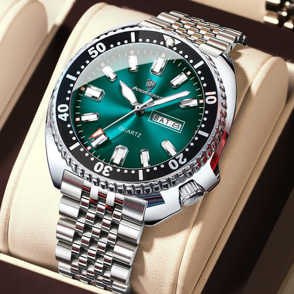 POEDAGAR Luxury Business Men Watch Date Week Waterproof Luminous Man Wristwatch Sport Stainless Steel Quartz Men's Watches Reloj Beauty World Shop