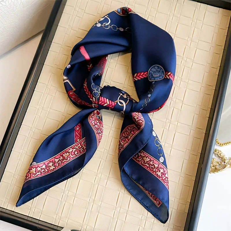 2025 New Fashion Luxury Printed Square Shawl Women 70x70cm Pashmina Silk Scarf Neck Headband Bandana Beauty World Shop