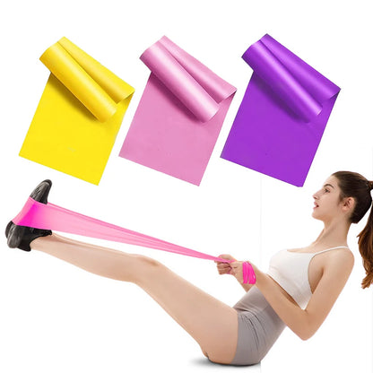 Yoga Pilates Elastic Resistance Band Fitness Training Band 150cm Fitness Elastic Rubber Gym Natural Rubber Beauty World Shop