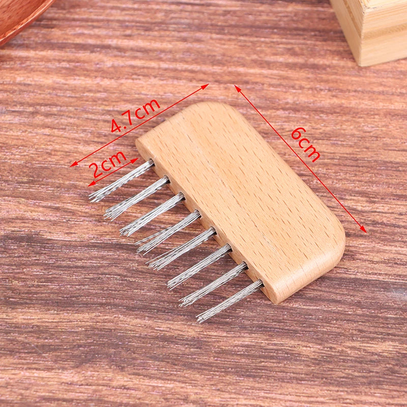 1PCS Wooden Comb Cleaner Delicate Cleaning Removable Hair Brush Comb Cleaner Tool Handle Embeded Tool Beauty World Shop