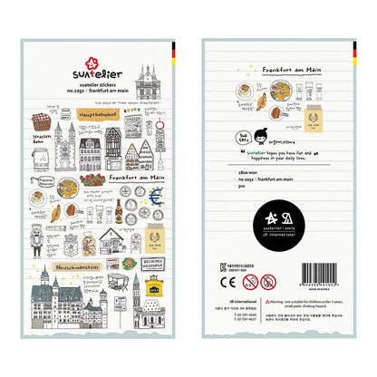 Korean Brand Suatelier Collection Daily Food Vlog Stickers DIY Scrapbooking Journey Diary Stationery Stickers Supplies Beauty World Shop
