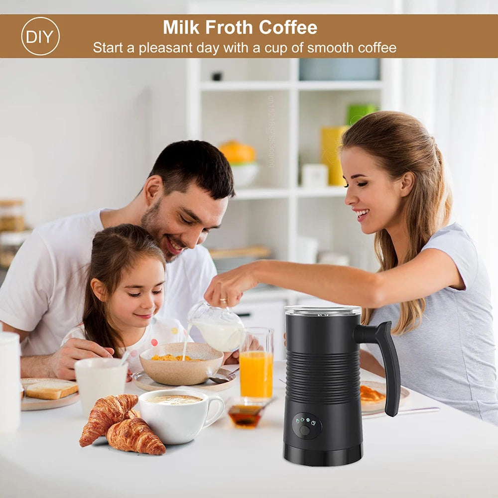 Electric Milk Frother Automatic Rotary Foamer for Coffee Cappuccino Latte 4 in 1 Hot and Cold Foam Maker Milk Frother Foamer Beauty World Shop