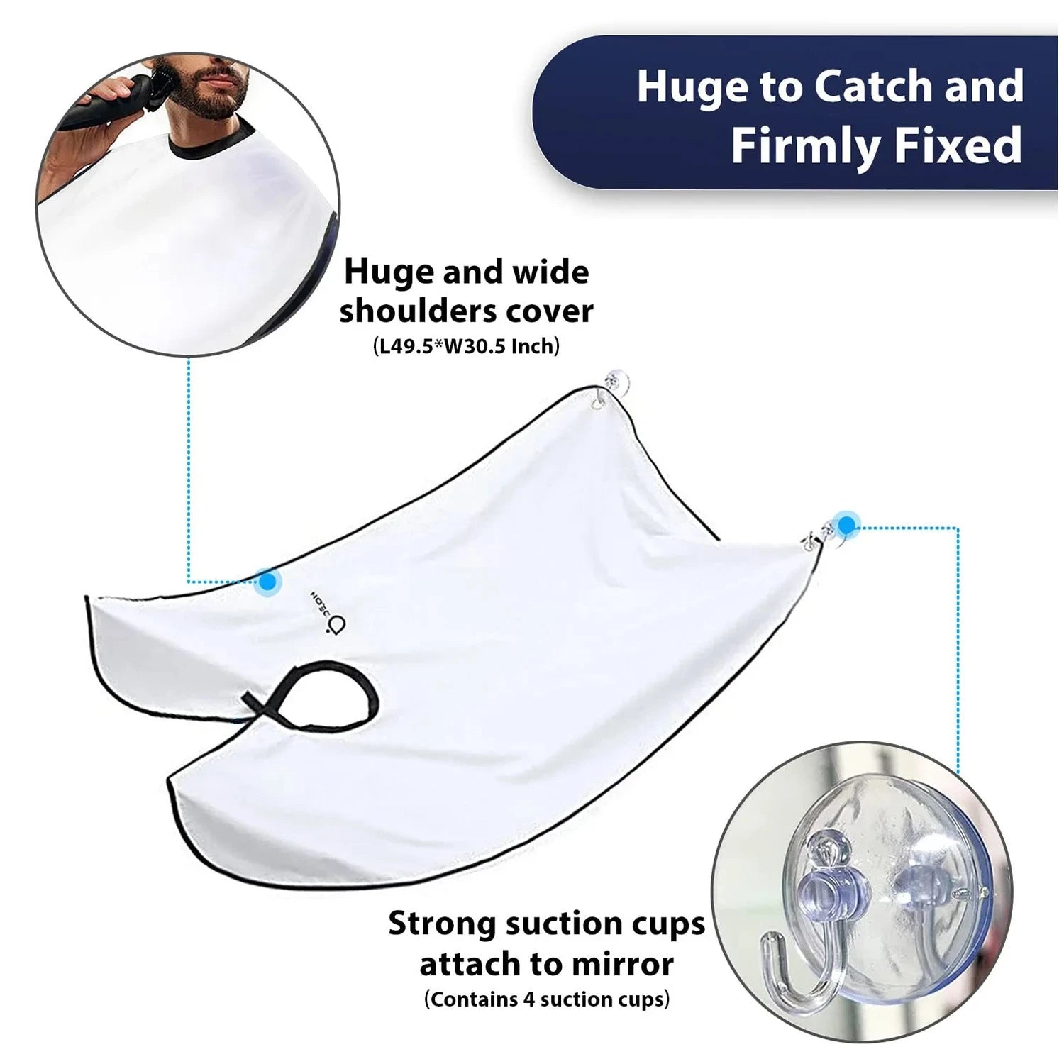 Male Shaving Apron Beard Catcher Cape Care Bib Face Shaved Hair Adult Bibs Shaver Cleaning Hairdresser Gift for Man Clean Apron Beauty World Shop