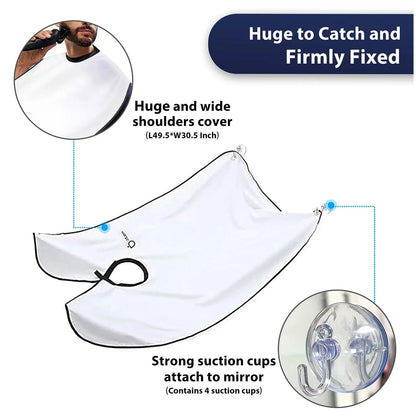 Male Shaving Apron Beard Catcher Cape Care Bib Face Shaved Hair Adult Bibs Shaver Cleaning Hairdresser Gift for Man Clean Apron Beauty World Shop