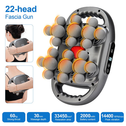 42-Heads Fascia Gun High-Frequency Vibration Body Massage Gun Back and Waist Massager Neck Shoulder Massager Muscle masajeador Beauty World Shop