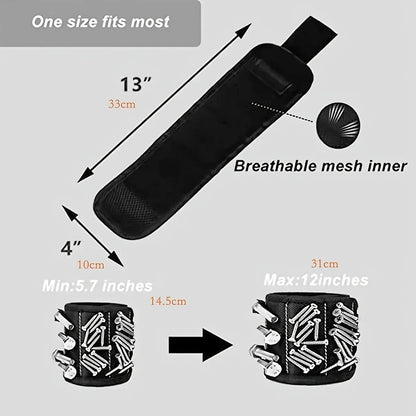 Powerful magnetic tool magnetic wristband - used to secure screws, nails, drill bits, and strong magnetic wrist tool kits parts Beauty World Shop
