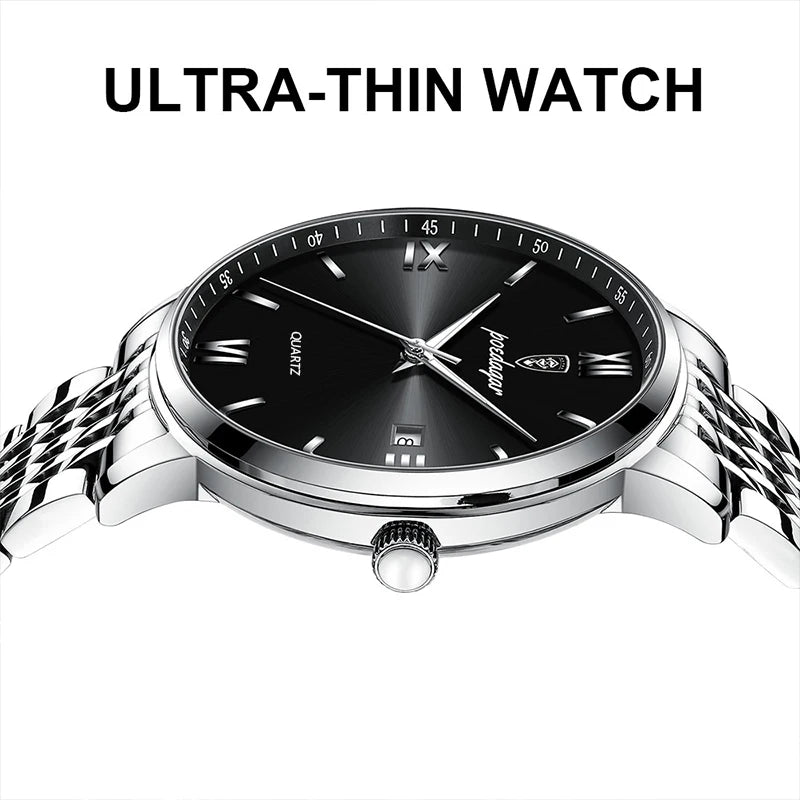 POEDAGAR Luxury Sports Men's Wristwatch Stainless Steel Waterproof Date Man Watch High Quality Casual Fashion Quartz Men Watches Beauty World Shop