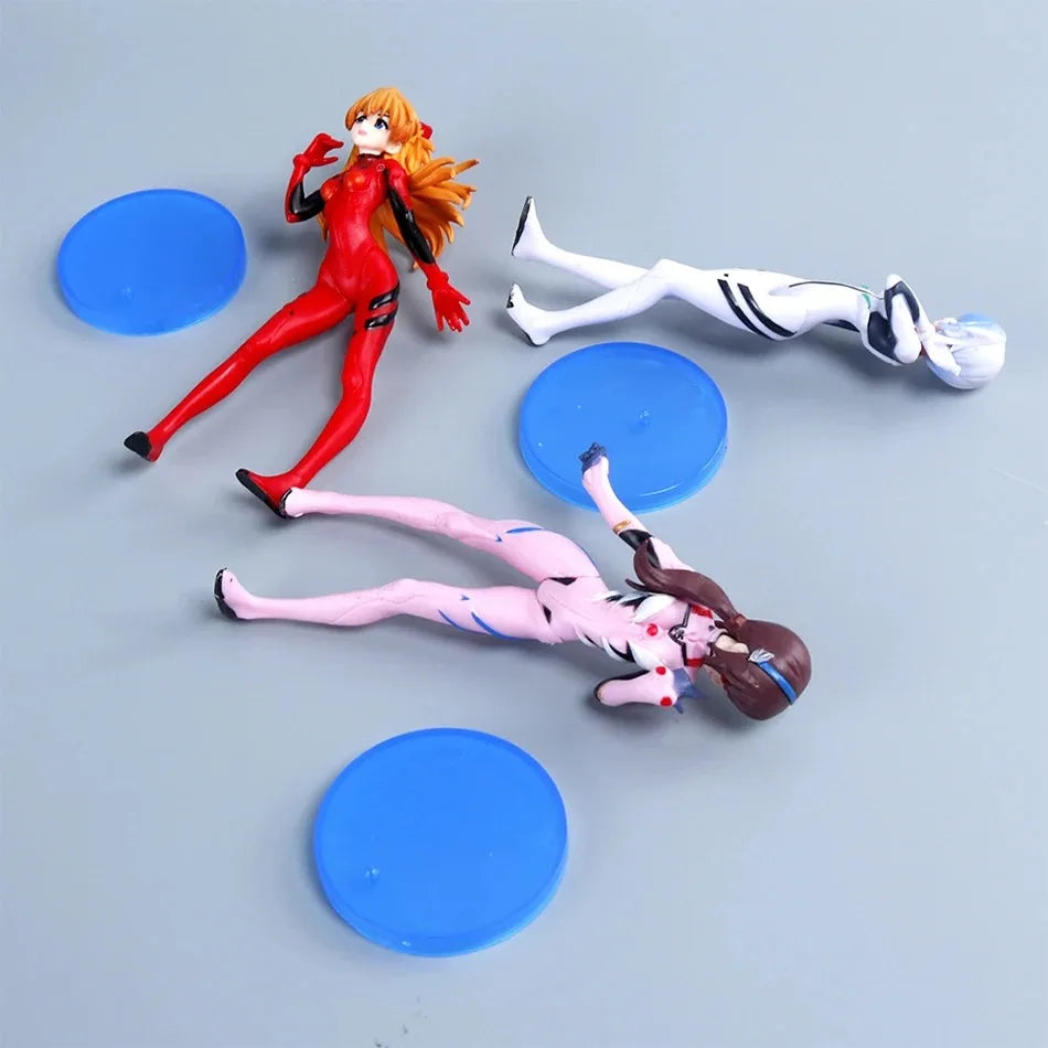 3Pcs/set  Neon Genesis EVANGELION Anime Figure Eva Ayanami Rei Asuka Langley Soryu Makinami PVC Action figure Toys Model Collec Beauty World Shop