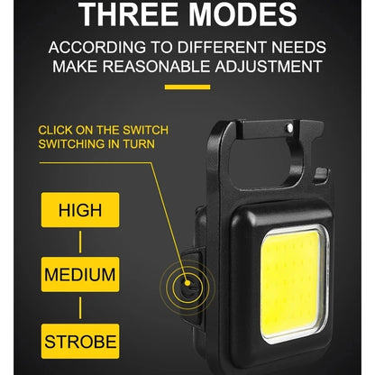 COB LED Mini Flashlight Super Bright EDC Keychain Light Outdoor Emergency Camping Pocket Lamp With Tail Magnet Corkscrew Beauty World Shop