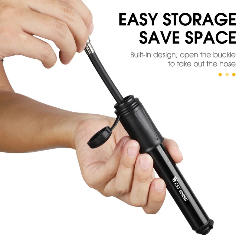 WEST BIKING Mini Bike Pump 100PSI Schrader Presta Valve MTB Road Cycling Pump Aluminum Alloy Bicycle Hand Air Pump Tire Inflator Beauty World Shop