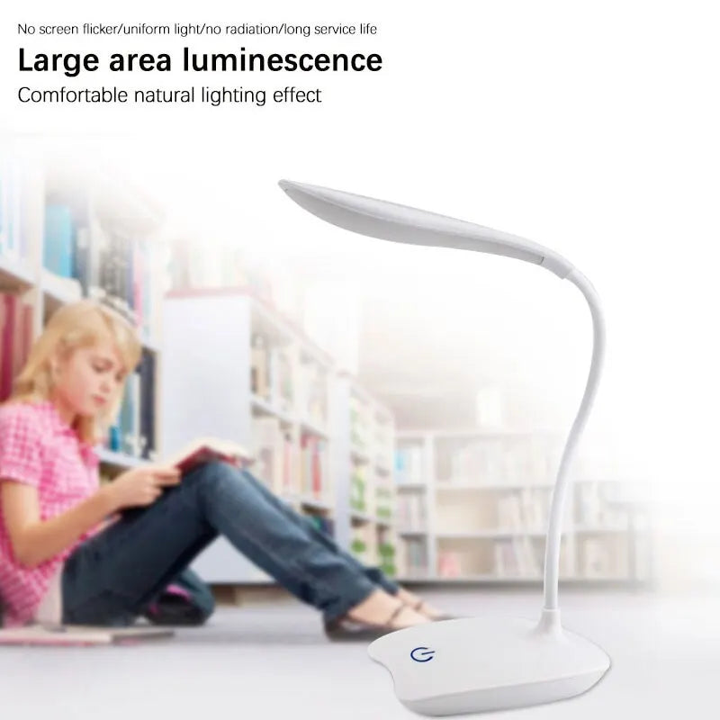 LED Desktop Desk Lamp USB Rechargeable Lighting Eye Protection Room Night Light Bedroom Bedside Student Reading Lamp Beauty World Shop