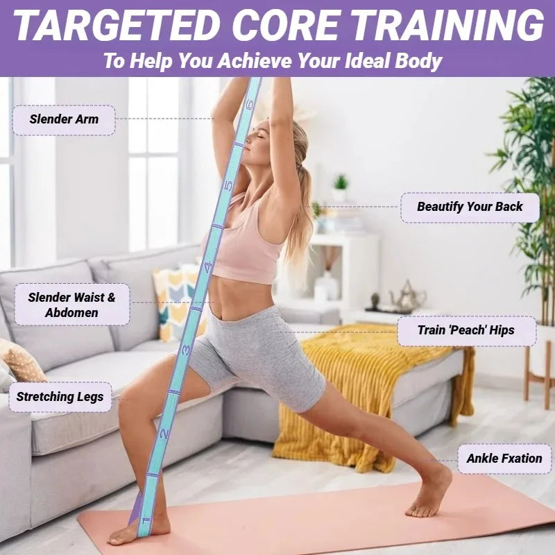 Adult Latin Training Elastic Resistance Band Yoga Auxiliary Stretching Belt Bands Beginner Pilates Dance Loop Fitness Tension Beauty World Shop